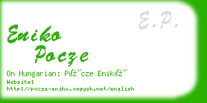 eniko pocze business card